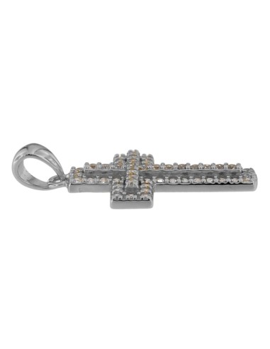 CRUZ-338 - CRUZ DE PLATA CON CIRCONITA DE 14 MM X 20 MM