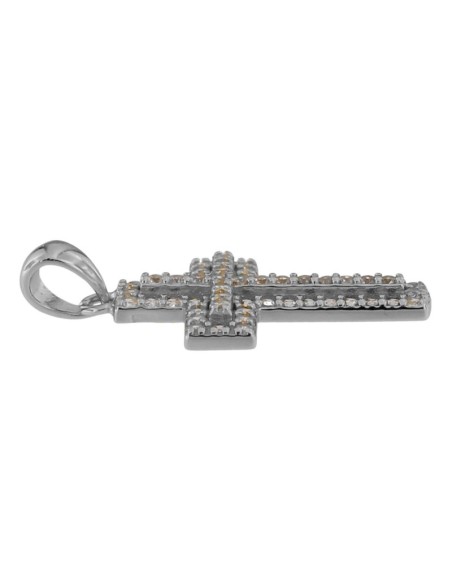 CRUZ-338 - CRUZ DE PLATA CON CIRCONITA DE 14 MM X 20 MM