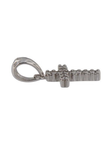 CRUZ-284 - CRUZ DE PLATA CON CIRCONITA 11 MM X 7 MM