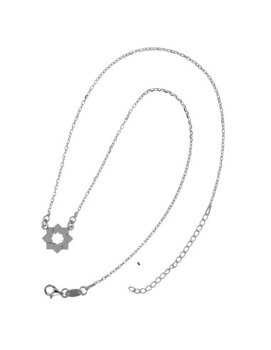 G-1234 - GARGANTILLA  ESTRELLA MUDEJAR DE 16 MM , CADENA DE 0,2 MM Y 42 CM + ALARGADOR 