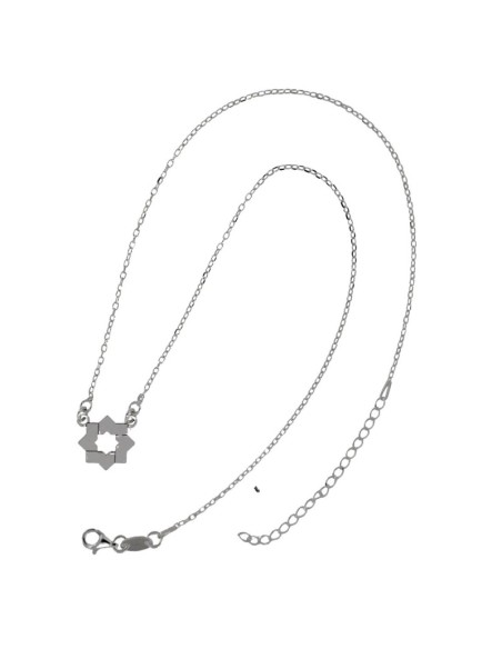 G-1234 - GARGANTILLA  ESTRELLA MUDEJAR DE 16 MM , CADENA DE 0,2 MM Y 42 CM + ALARGADOR 