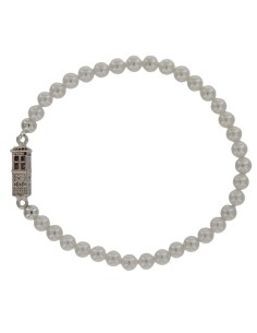 PUL-4610 - PULSERA ELÁSTICA CON PERLA DE 4 MM Y MOTIVO DE TORRE TERUEL DE 13 MM X 5 MM 