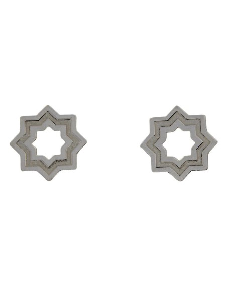 P-5261 - PENDIENTE DE ESTRELLA MUDÉJAR SATINADA 12 MM