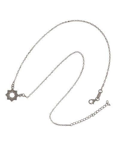 G-1512 - GARGANTILLA ESTRELLA MUDÉJAR DOBLE LISA 14 MM, 41 CM + ALARGADOR 