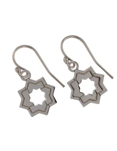 P-5264 - PENDIENTE HIPPY ESTRELLA MUDÉJAR DOBLE LISA 12 MM