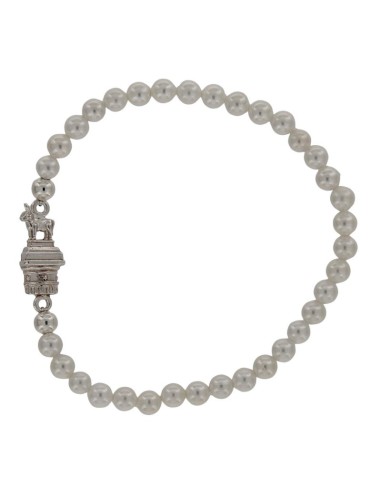 PUL-4618 - PULSERA ELÁSTICA CON PERLA DE 4 MM Y MOTIVO DE TORICO TERUEL DE 15 MM X 7 MM 