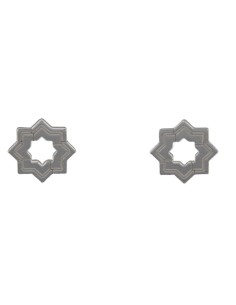 P-5479 - PENDIENTE ESTRELLA MUDÉJAR DOBLE LISA 14MM