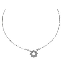 G-1724 - GARGANTILLA  ESTRELLA MUDEJAR DE 12 MM , CADENA DE 0,2 MM Y 42 CM + ALARGADOR 