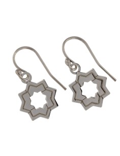 P-5266 - PENDIENTE HIPPY ESTRELLA MUDÉJAR DOBLE LISA 14 MM 2