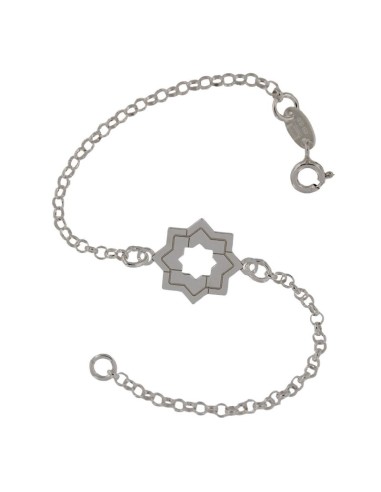 PUL-4213 - PULSERA LÁSER ESTRELLA MUDÉJAR DOBLE LISA 14 MM DE 18 CM