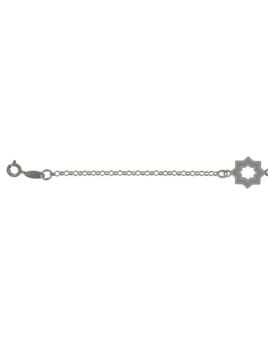 PUL-3860 - PULSERA LÁSER ESTRELLA MUDÉJAR SATINADA 16MM DE 18 CM