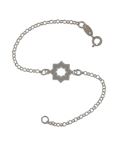 PUL-3860 - PULSERA LÁSER ESTRELLA MUDÉJAR SATINADA 16MM DE 18 CM