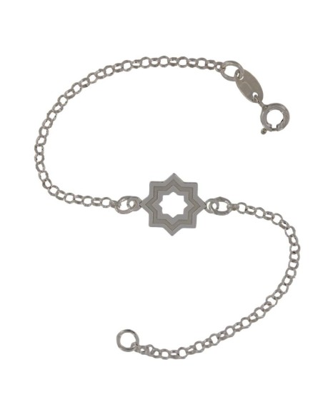 PUL-3860 - PULSERA LÁSER ESTRELLA MUDÉJAR SATINADA 16MM DE 18 CM