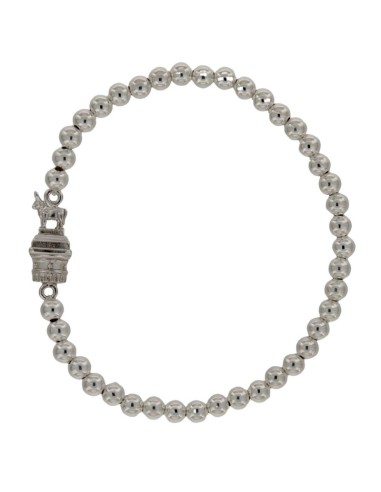 PUL-4615 - PULSERA ELÁSTICA CON BOLA DE PLATA DE 4 MM Y MOTIVO DE TORICO TERUEL DE 15 MM X 7 MM 