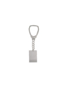 LL-129 - LLAVERO DE PLATA CON PLACA RECTANGULAR MACIZA DE 30 MM X 19 MM Y 10 CM 