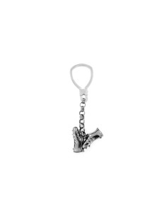 LL-87 - LLAVERO DE PLATA BOSTAS FUTBOL COPA MUNDIAL DE 30 MM X 25 MM Y 9 CM