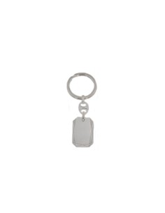 LL-128 - LLAVERO DE PLATA CON PLACA RECTANGULAR MACIZA DE 33 MM X 21 MM Y 8 CM