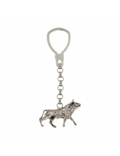 LL-53 - LLAVERO DE PLATA CON MOTIVO DE TORO DE 25 MM X 40 MM Y 11 CM