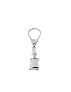 LL-37 - LLAVERO DE PLATA PERGAMINO LISO DE 26 MM X 19 MM Y 9 CM