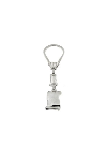 LL-37 - LLAVERO DE PLATA PERGAMINO LISO DE 26 MM X 19 MM Y 9 CM