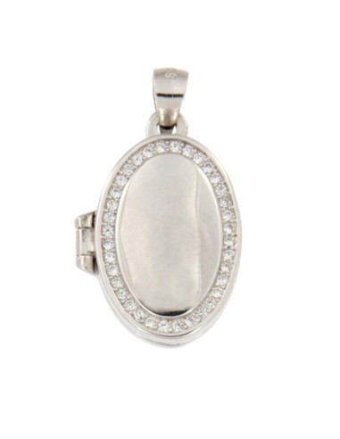 PAS-56 - PASTILLERO PLATA EN FORMA OVALADA CON CIRCONITA DE 22 MM DE ALTO