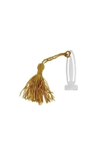 SP-19 - SEPARA HOJAS DE PLATA ALARGADA PONPON MOSTAZA DE 15 MM X 55 MM