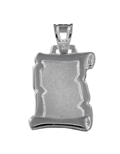 PLACA-155 - PLACA PLATA PERGAMINO FORRADA INTERIOR MATE DE 19 MM X 26 MM 
