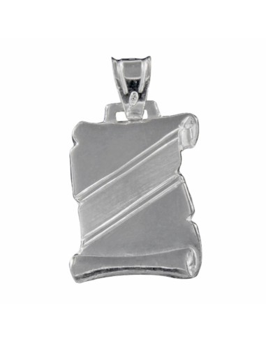 PLACA-118 - PLACA PERGAMINO PLATA SIN FORRAR CON RALLA INTERIOR MATE 15 MM X 28 MM