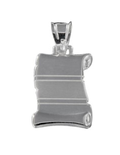 PLACA-117 - PLACA PERGAMINO PLATA SIN FORRAR CON RALLA INTERIOR EN MATE DE 16 MM X 24 MM