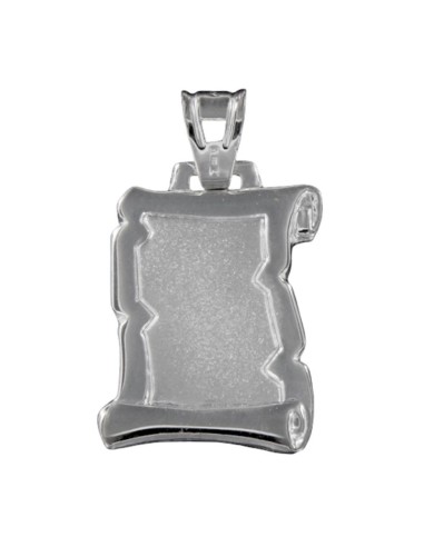 PLACA-109 - PLACA PERGAMINO PLATA FORRADA CON INTERIOR MATE DE 18 MM X 26 MM