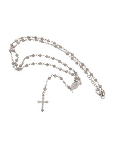 RO-38 - ROSARIO DE PLATA CON CADENA DE 31 CM Y ANCHO DE 2 MM/PIEDRA GRIS 3,5 MM Y COLGANTE DE 16 MM X 10 MM 2