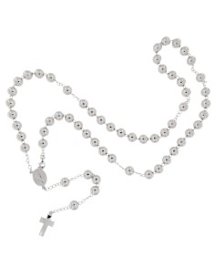 RO-50 - ROSARIO DE PLATA CON CRUZ LISA DE 18 MM X 12 MM CON MILAGROSA DE 15 MM X 12 MM Y BOLA DE 0,6 MM Y LARGO DE 46 CM 2