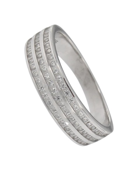 S-2138 - SORTIJA DE PLATA CON TRIPLE TIRA DE CIRCONITA