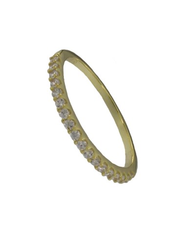 S-2155 - SORTIJA DE PLATA CHAPADA EN ORO CON CIRCONITA DE 2 MM