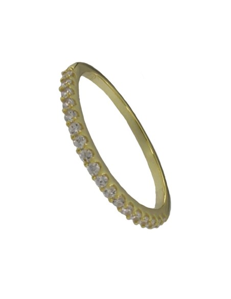 S-2155 - SORTIJA DE PLATA CHAPADA EN ORO CON CIRCONITA DE 2 MM
