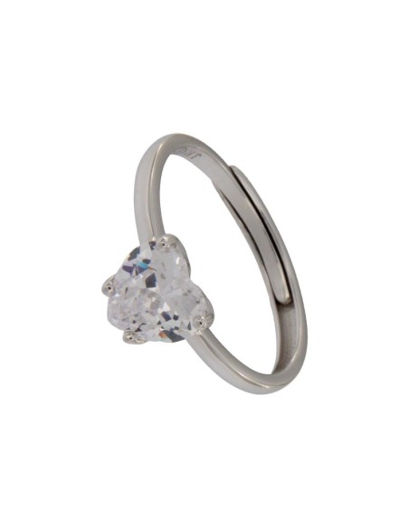 S-2028 - SORTIJA DE PLATA SOLITARIO CON MOTIVO DE PIEDRA EN FORMA DE CORAZÓN