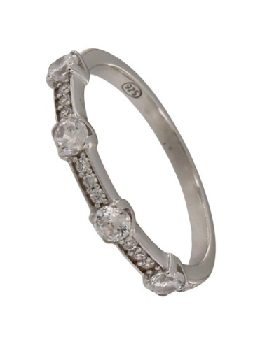 S-2262 - SORTIJA DE PLATA DE CARRIL CON CIRCONITA 3,50 MM 