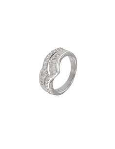 S-1402 - SORTIJA DE PLATA CON PIEDRA BLANCA Y CIRCONITA ACABADO EN PUNTA