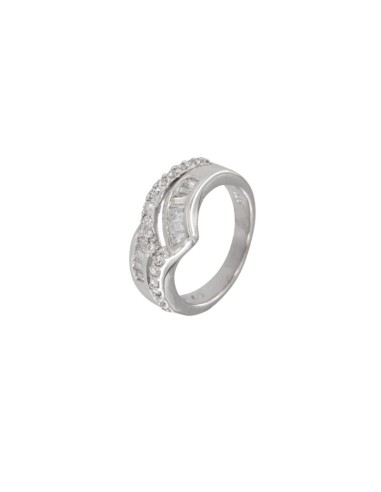 S-1402 - SORTIJA DE PLATA CON PIEDRA BLANCA Y CIRCONITA ACABADO EN PUNTA