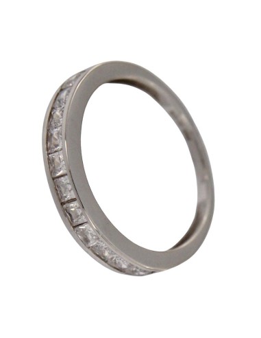 S-2195 - SORTIJA DE PLATA CON PIEDRA BLANCA DE 2,2 MM X 4 MM
