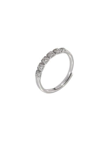 S-1650 - SORTIJA DE PLATA CON MOTIVOS DE CIRCONITA Y ACABADO EN PUNTA