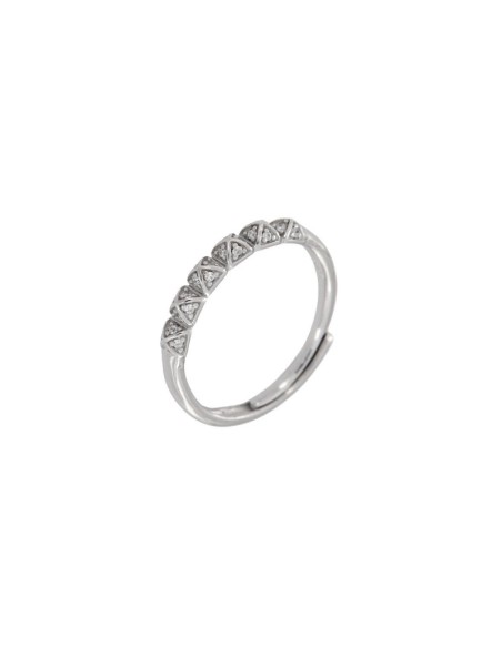 S-1650 - SORTIJA DE PLATA CON MOTIVOS DE CIRCONITA Y ACABADO EN PUNTA