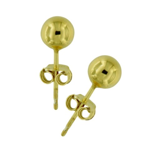 PENDIENTE BOLA DE PLATA CHAPADO EN ORO DE 4 MM 2