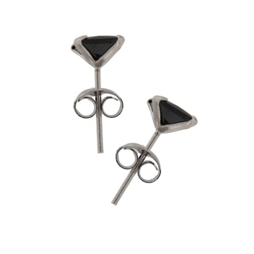 PENDIENTE CIRCONITA NEGRA CUADRADA CON GARRAS  4MM 2