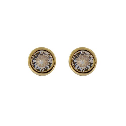 PENDIENTE CHATÓN CHAPADO EN ORO DE 4 MM