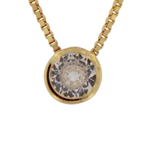 GARGANTILLA DE PLATA CHAPADA EN ORO CON CHATÓN DE 5 MM 2