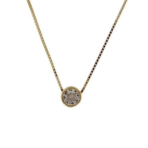 GARGANTILLA DE PLATA CHAPADA EN ORO CON CHATÓN DE 6 MM 