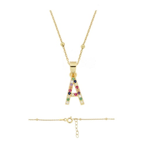 INICIAL CHAPADA EN ORO CIRCONITA MULTI COLOR